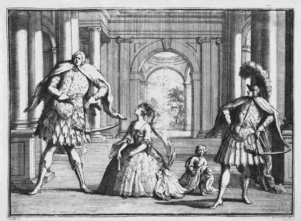 Farinelli, Cuzzoni and Senesino in Handel''s ''Flavio'', c.1728 von William Hogarth