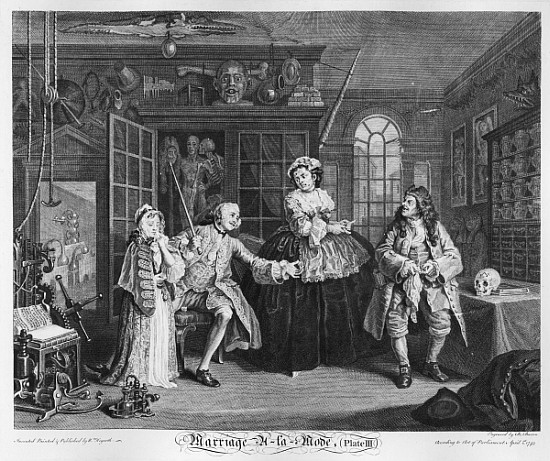 Marriage a la Mode, Plate III, The Inspection von William Hogarth