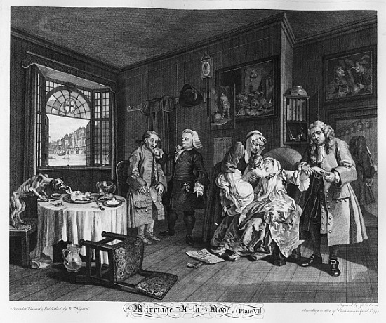 Marriage a la Mode, Plate VI, The Lady''s Death von William Hogarth