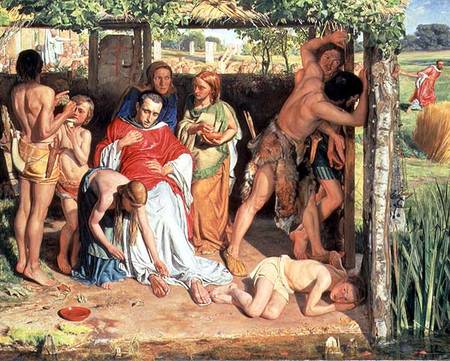 A Converted British Family Sheltering a Christian Priest from the Persecution of the Druids von William Holman Hunt