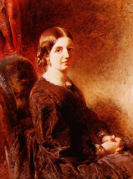 Portrait of a woman, seated, said to be Mrs Huggins von William Huggins