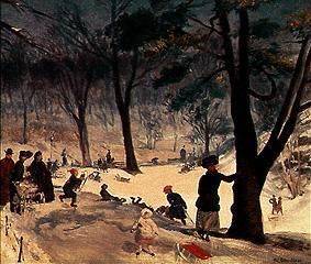 Im Winter im Central-Park in New York von William J. Glackens