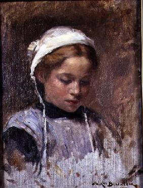 Young Girl in a Blue Pinafore 1914