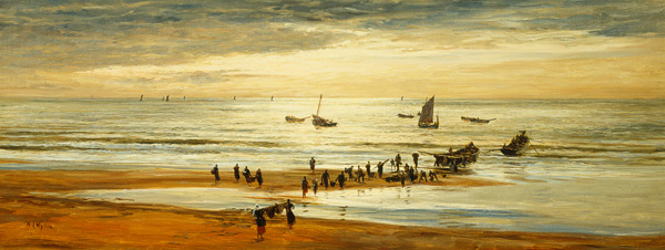 Beach Scene on the North Coast of France von William Lionel Wyllie