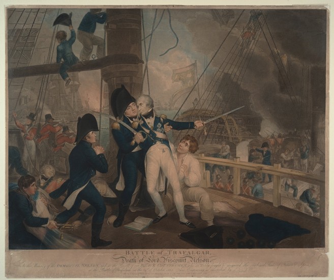 Die Schlacht von Trafalgar und Nelsons Tod von William Marshall Craig