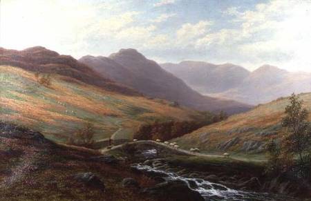 Elter Water and Langdale Pikes, Westmorland von William Mellor