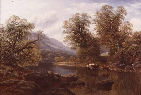 Landscape with a River and Cattle von William Mellor