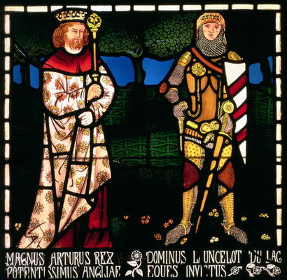 King Arthur and Sir Lancelot, 1862 (stained glass) von William  Morris