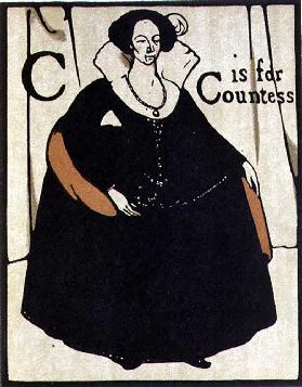C ist für Gräfin, Illustration aus "An Alphabet", Kneipe. 1898 1898