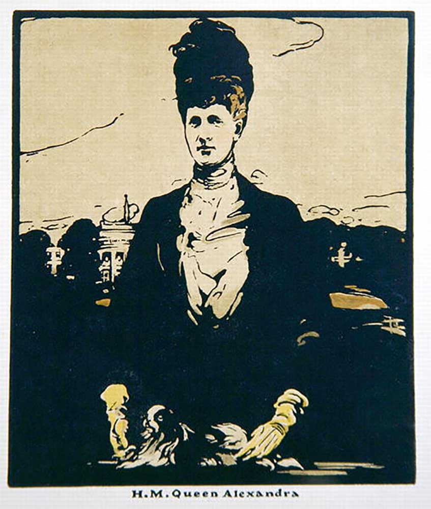 HM. Königin Alexandra aus "Zwölf Porträts - Zweite Serie", erstmals 1902 bei William Heinemann ersch von William Nicholson