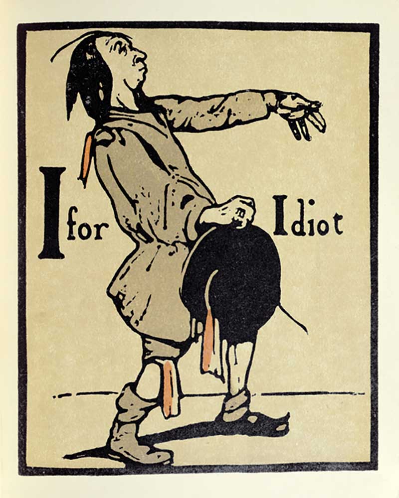 Ich bin für Idiot, Illustration aus An Alphabet, herausgegeben von William Heinemann, 1898 von William Nicholson