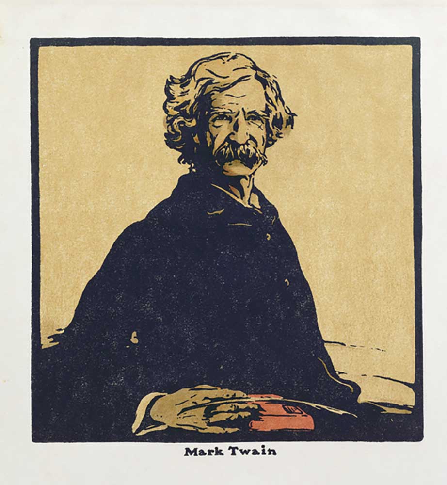 Mark Twain, aus "Zwölf Porträts - Zweite Serie", erstmals 1902 bei William Heinemann erschienen von William Nicholson