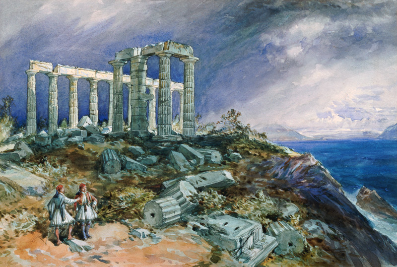 The Temple of Poseidon, Sunium von William Simpson