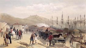 The Railway at Balaklava, plate from 'The Seat of War in the East', 1856 (colour litho) 18th