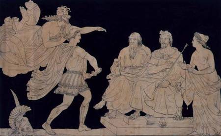 Achilles Restrained by Minerva from Rushing Upon Agamemnon von William Spence