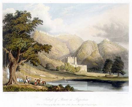 The Fortress of Bowrie in Rajpootana, drawn by Captain Charles Auber of the Quarter Master General's von William Westall