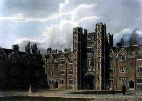 The Second Court of St. John's College, Cambridge, from 'The History of Cambridge', engraved by Jose 1815 our