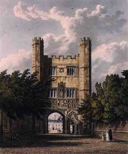 Trinity Gate, Cambridge, from 'The History of Cambridge', engraved by Joseph Constantine Stadler (fl von William Westall