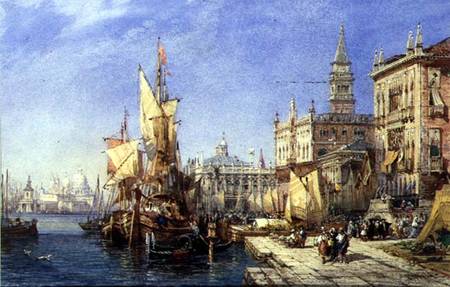 The Riva degli Schiavoni, Venice  on von William Wyld