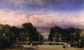 The Tuileries Gardens, with the Arc de Triomphe in the Distance 1858  on