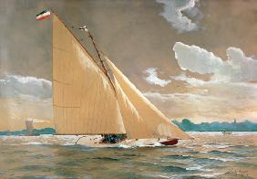 Die Segelyacht Henny III. des Malers 1900