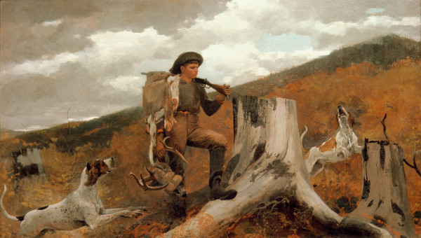 Jäger mit Hunden von Winslow Homer