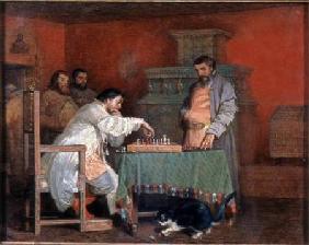 Scene from the Life of the Russian Tsar: Playing Chess 1865
