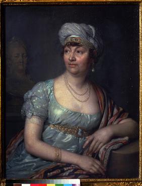 Porträt der Schriftstellerin Baronin Anne Louise Germaine de Staël (1766-1817) 1812