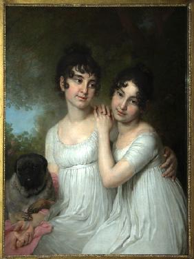 Porträt von Fürstinnen E.A. und A.A. Kurakin 1802