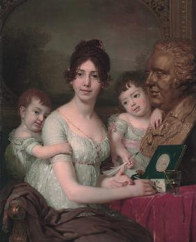 Porträt von Gräfin Ljubow Iljinitschna Kuschelewa, geb. Besborodko (1783-1809) mit Kinder 1803