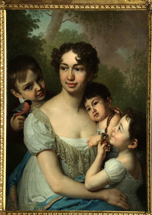 Porträt von Jelena Balaschowa mit Kinder von Wladimir Lukitsch Borowikowski
