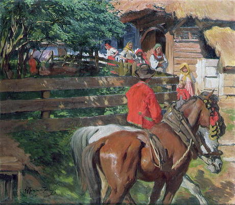 Matchmaking, c.1900 (oil on canvas) von Wlodzimierz Tetmajer