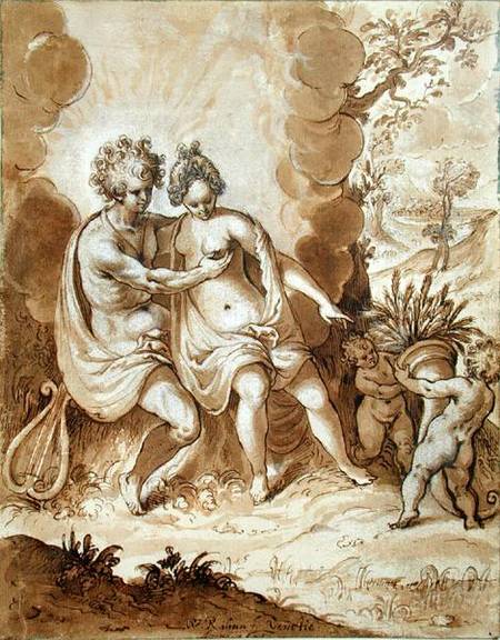 Apollo and Ceres, 1605 (pencil, w/c and white highlighting on von Wolfgang Kilian