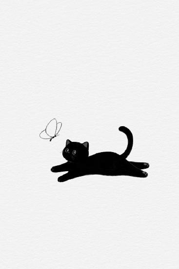Süße schwarze Katze