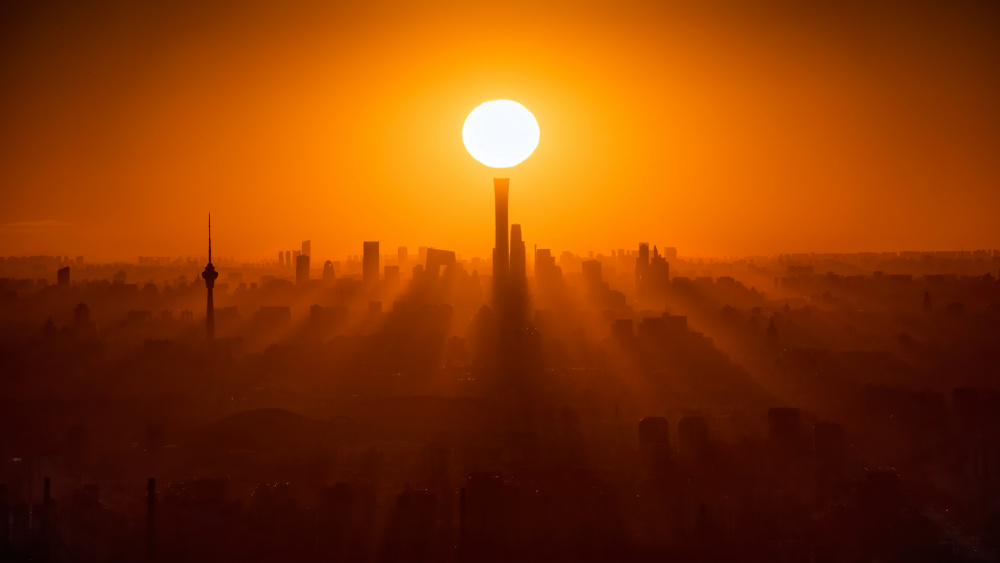 Sonnenaufgang in Peking von Yuan Cui