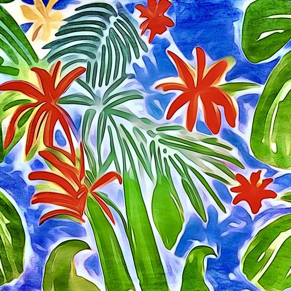 Rote Blumen-Matisse inspired von zamart
