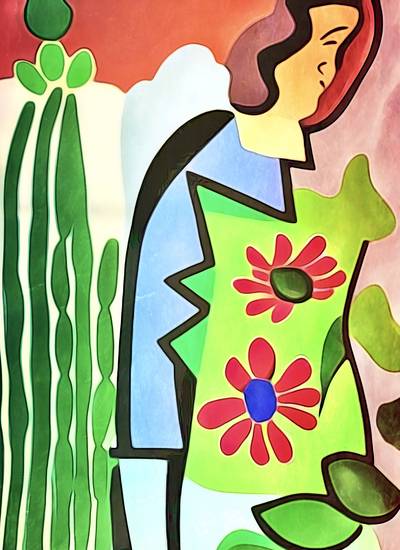Frau im Blumengarten, Motiv 2 - Matisse inspired 2023