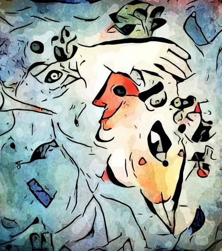 Miro trifft Chagall (Le ciel bleu) 2022
