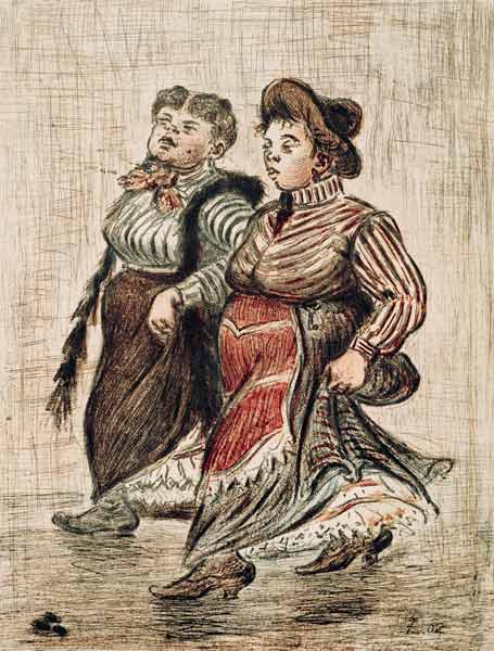 H.Zille / Two street girls / 1902 von Heinrich Zille